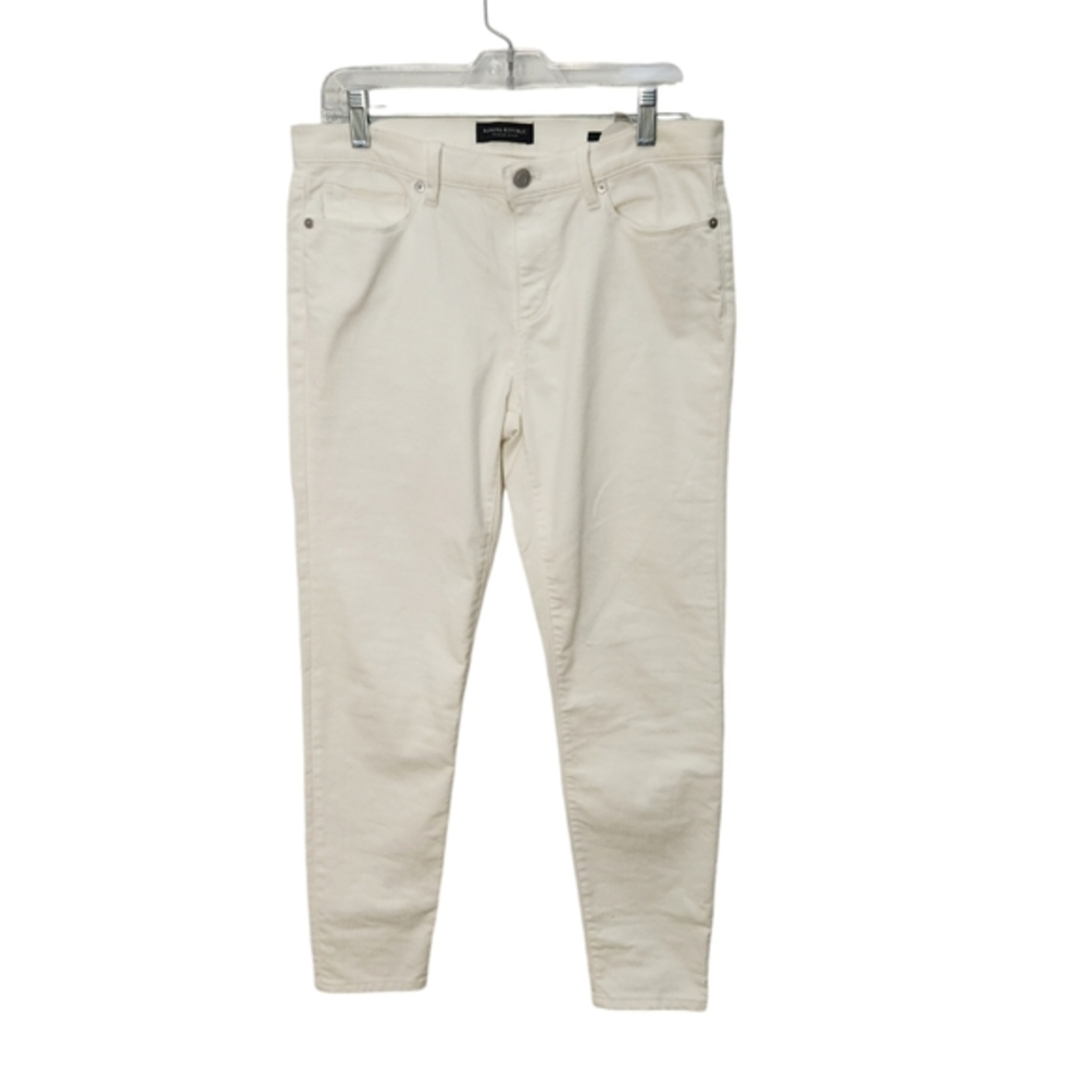Women's Banana Republic Premium Denim White Jeans Size 28 Skinny